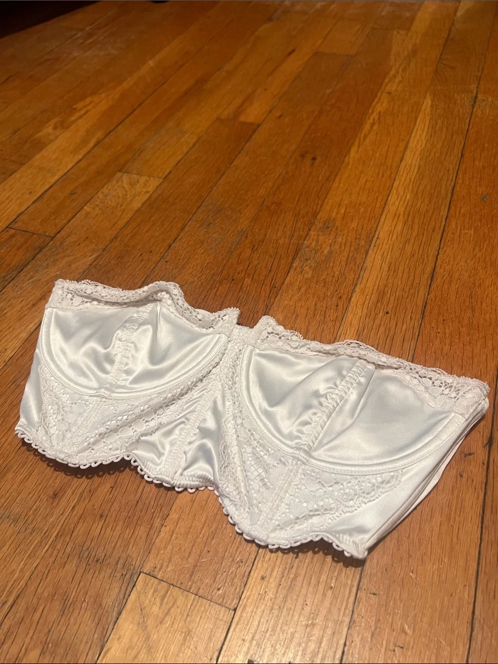 Free People Intimately Lots of Love Strapless Corset Top in Satin White, Medium